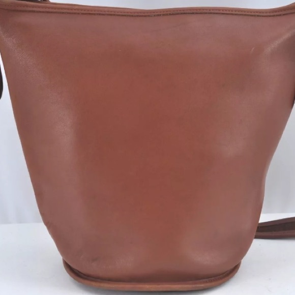 [COACH] Shoulder Crossbody Zip-Close Bucket Handbag Purse, Brown Soft Leather - Picture 3 of 15